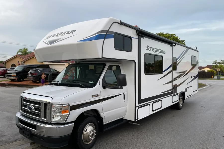 2021 Forest River Sunseeker 3250DSLE Class C RV rental for the Florida Keys, exterior