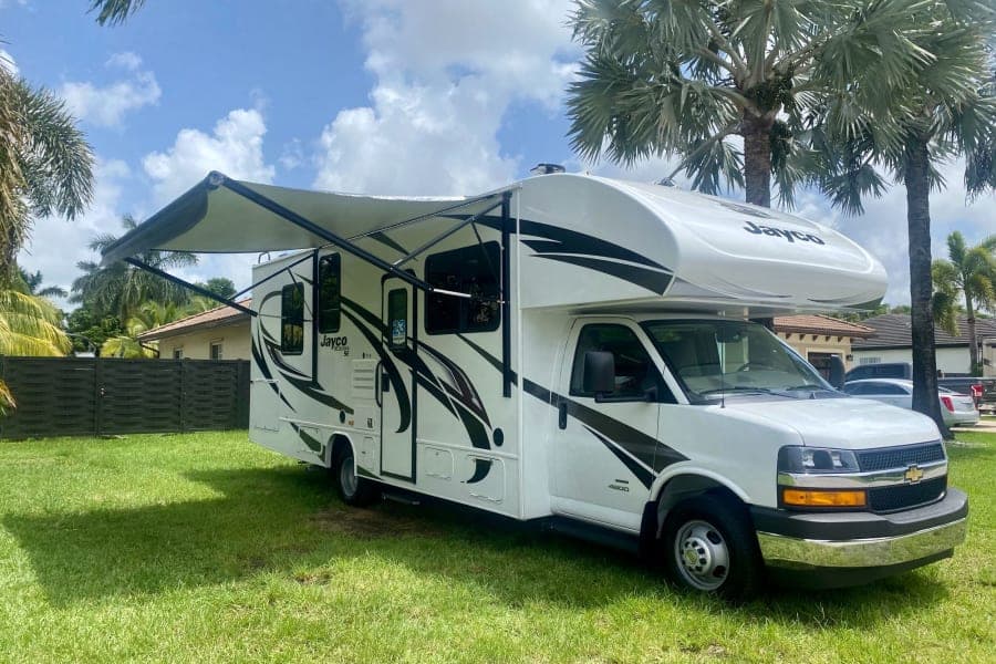 2022 Jayco Redhawk Class C RV rental for the Florida Keys, exterior