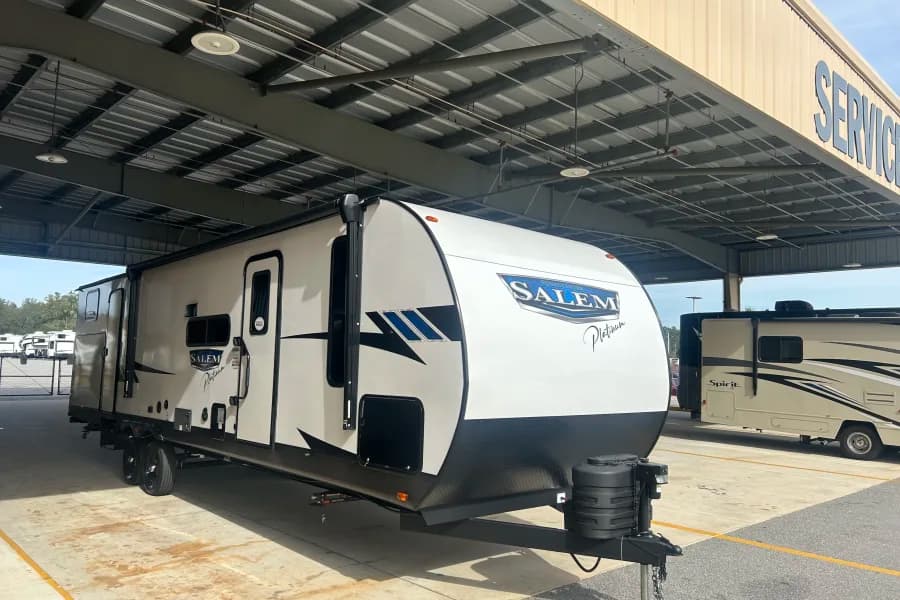 Tripp 2023 Forest River 32BHDSX Travel Trailer RV rental for the Florida Keys, exterior